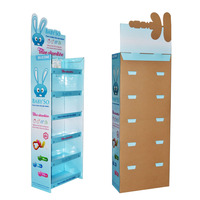 Présentoir de sol en carton personnalisé, présentoir de vente au détail multi-niveaux pour produits de sucettes pour bébés, promotion en supermarché et centre commercial