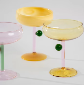 Verre à <span class=keywords><strong>vin</strong></span> en verre soufflé sur mesure, motif 'Sugar Bean Bubble' contrasté, 200 ml, pied haut, forme 'Queue de Poulet', vente en gros - Product Image 2
