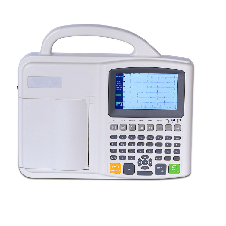 Pantalla LCD de 5 pulgadas, equipo médico moderno más reciente, máquina de ECG de 3 canales con interpretación