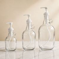 Grande bouteille distributrice en verre avec pompe 500ml 1L 1.5L 2L 3L 4L 1 Gallon avec poignée pour lessive liquide et détergent – Vente en gros