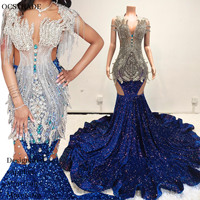 Robes de soirée élégantes et luxueuses Ocstrade pour femmes, ornées de perles 3D et de strass étincelants, idéales pour les fêtes et les mariages