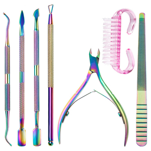 Kit de manucure et pédicure professionnel en acier inoxydable à prix réduit pour femme, comprenant lime à ongles et bande de polissage, portable - Product Image 4