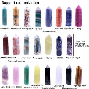 بيع بالجملة عصا كريستال طبيعية سداسية مدببة أحادية اللون وردي نقطة كريستال - Product Image 3