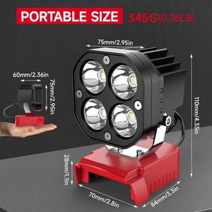 Square <b>LED</b> Work <b>Light</b> Compatible for 18V Battery 40W 6000LM Flashlight 120 Adjustable Low Voltage Lighting High Brightness 6000 - Product Image 2