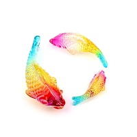 Ornement Créatif en Résine Colorée en Forme de Carpe et Poisson Rouge, Artisanat Feng Shui Porte-Bonheur pour l'Abondance Annuelle, Modèle en Cristal pour Salon