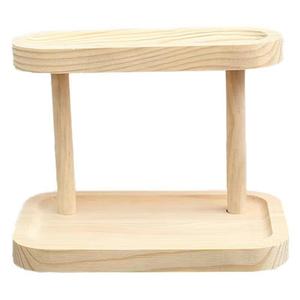 Double Layer Solid Wood <b>Shelf</b> Rectangle Jewelry Storage Rack For <b>Bedroom</b> Decor Aromatherapy Perfume Plant Stand Durable - Product Image 5