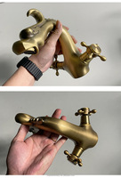 Dragon en bronze antique sculpté robinet forme animale robinet en forme d'animal robinet d'eau salle de bain animal robinet