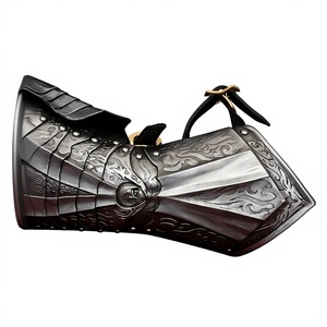 ถุงมือเหล็กยุคกลางชุบเงิน งานหล่อแบบโบราณ งานศิลปะโลหะ ของสะสม - Product Image 2