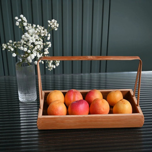 Bamboo Handheld Fruit <b>Tray</b> Dried Fruit <b>Tray</b> Storage <b>Basket</b> Home Snack Box Tea <b>Basket</b> Outdoor Pastry <b>Basket</b> Fruit <b>Basket</b> - Product Image 2