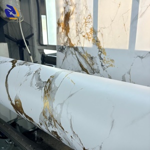 Mạ Vàng Bằng Đá Cẩm Thạch Trắng PVC Trang Trí Phim 0.14Mm Vàng Đá Thiết Kế PVC Cán Tấm Cho Tường Trang Trí Nội Thất - Product Image 5