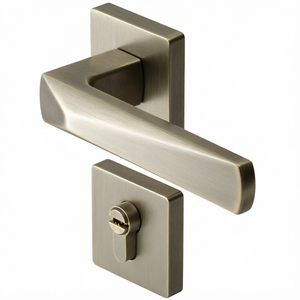 Juego de manijas cuadradas modernas de aleación de zinc para puertas, con cerradura de privacidad, para puertas interiores de madera de dormitorio, de fácil instalación. - Product Image 1