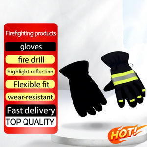 Gants de sécurité AmpsafeX noirs pour la lutte contre les incendies, certifiés 3C, en matériau aramide, stériles, sans silicone, texturés, réfléchissants, résistants à la chaleur - Product Image 1