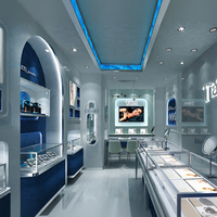 Présentoir à bijoux de haute qualité comptoir personnalisé magasin de détail intérieur verre bijoux vitrine design