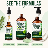 OEM Bio-Teebaumöl-Rosmarin-Rizinusöl Anti-Schuppen Feuchtigkeitsspendendes Haarwuchs-Shampoo