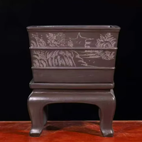 Base de pot de fleurs faite à la main de style chinois, élargie et approfondie, pour plantes de bonsaï et de paysage, pour bureau/suspendu/sol/mur, 100 kg