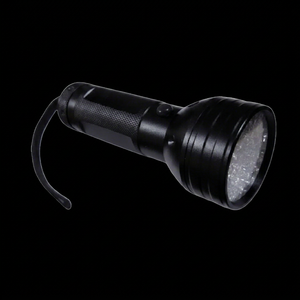 Lampe torche noire personnalisée avec poignée texturée et cordon pour utilisation en cas d'urgence - Product Image 1