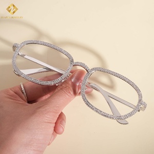 แว่นกันแดด ZUANFA JEWELRY ทรงเต็มกรอบประดับโมอิสซาไนต์ สำหรับทุกเพศทุกวัย ดีไซน์แฟชั่น กรอบสีเงินและสีทอง - Product Image 5
