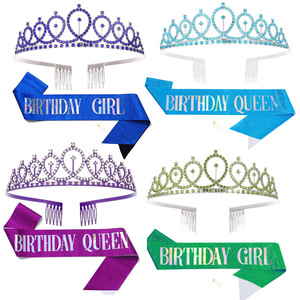 Corona di Compleanno Scintillante con Strass, Fatta a Mano, con Diamanti, Fascia per Capelli, Cintura, Decorazione per Cerimonia, Matrimonio, Festa - Product Image 3