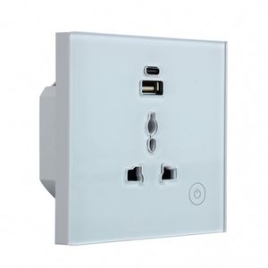 Tuya thông minh cắm wifi thông minh ổ cắm Tempered Glass phổ tường ổ cắm Alexa điều khiển bằng giọng nói thông minh <span class=keywords><strong>USB</strong></span> Loại C Cổng - Product Image 2