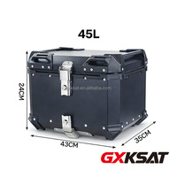 Coffre de moto GXKSAT, durable, léger, universel, en alliage d'aluminium, pour coffre arrière de moto, 36L, 45L, 56L, 65L
