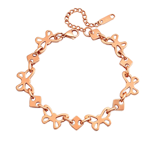 กำไลข้อมือ Gemnel Minimalist Fashion ชุบทอง 14K ดีไซน์รูปทรงสี่เหลี่ยมแบบโปร่ง ประดับด้วยผีเสื้อสุดประณีต - Product Image 5