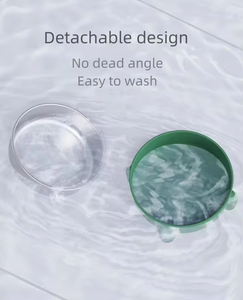 Mangkuk anjing lapis daya Baja tahan karat kustom terisolasi dinding ganda mangkuk air makanan lucu 201 dudukan merah muda untuk anjing - Product Image 4