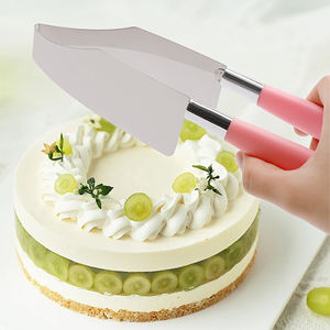 स्टेनलेस स्टील केक कटर टेंगस 2-इन-1 सेवारत स्लिसर उपकरण पुनः प्रयोज्य गैर-छड़ी गर्मी प्रतिरोधी एर्गोनोमिक पीपी/एब्स हैंडल टिकाऊ - Product Image 5