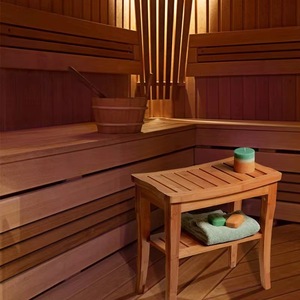 European Style 2 Tier Bamboo Bath <b>Stool</b> With Storage <b>For</b> <b>Bathroom</b> Spa Use - Product Image 2
