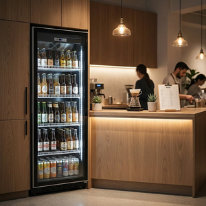 <span class=keywords><strong>Réfrigérateur</strong></span> à boissons vertical à double porte vitrée, cadre en alliage d'aluminium, largeur 600 mm, 4 étagères, affichage LED, <span class=keywords><strong>réfrigérateur</strong></span> numérique - Product Image 6