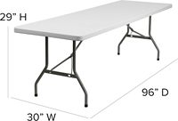 Table-banc pliable rectangulaire moderne de 6 pieds en plastique blanc imperméable pour camping, salle à manger, hôpital, extérieur - Vente en gros