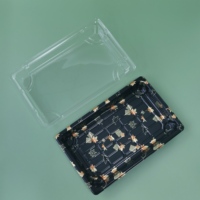 Boîte en plastique rectangle de vente chaude directe d'usine pour l'emballage de sushi à emporter de nourriture jetable