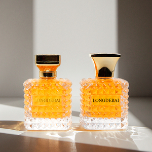 Eco-friendly Recyclable Crimp Irregular square Perfume Spray <b>Bottle</b> 30ml 50ml 100ml Perfume <b>Bottle</b> with GoldenCap - Product Image 1