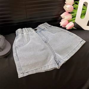 Un nouveau ensemble deux pièces pour filles, haut sans manches et short en denim doux lavé de style coréen, tendance estivale et polyvalent - Product Image 2