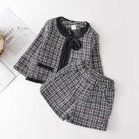 Bear Leader-ensemble de vêtements pour filles, tenue de fête élégante à carreaux, costume de fête, décontracté, nouvelle collection automne 2022