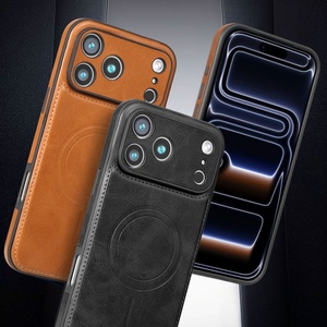Fundas Magnéticas de Cuero PU al por Mayor para iPhone 17 12 13 14 15 16 Pro Max 17 Air, Cubierta Protectora con Carga Inalámbrica - Product Image 5
