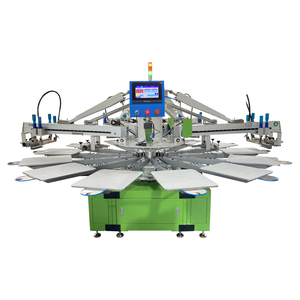 Nouvelle machine d'impression sérigraphique rotative automatique à grande vitesse, 2 couleurs, 8 stations, pour <span class=keywords><strong>t</strong></span>-shirts, sacs non tissés, vêtements - Product Image 6