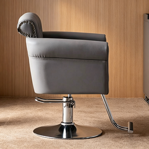 Silla de Barbero de Cuero Sintético Vintage de Lujo con Rotación de 360 Grados, Bomba Hidráulica, Estilo Antiguo para Salón de Belleza y Barbería - Product Image 3