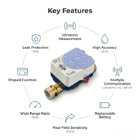 Medidor de Flujo Ultrasónico de Alta Precisión ZPMETER Modelo 213E, Medidor de Agua Inteligente LORAWAN, Sistema de Lectura Remota, Suministro de Agua para Ciudades Inteligentes