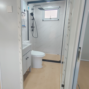 Casa Contenedor Plegable Expandible en Color Crema y Gris Oscuro para Glamping y Alojamiento Temporal - Product Image 3