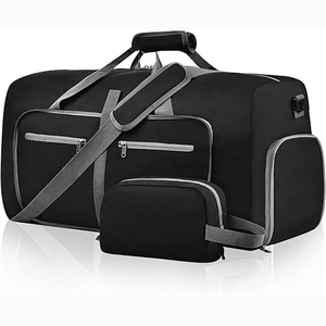 Muestra gratuita de bolsa de lona plegable de gran capacidad para viajes, bolsas deportivas de gimnasio, bolsas de lona impermeables catiónicas - Product Image 1