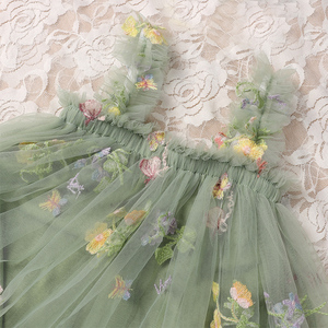 Abiti Tutu per Bambine Pronti per la Spedizione, Senza Maniche con Spalline Sottili, Vestito Floreale Ricamato per Bambine 6-12 <span class=keywords><strong>Mesi</strong></span> - Product Image 3