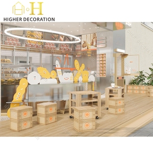 Customized Luxury Bakery <strong>Display</strong> <strong>Cabinet</strong> <strong>LED</strong> <strong>Lighting</strong> Bread Showcase Wall Solid Wood Metal <strong>MDF</strong> Counter for Shopping Malls - Product Image 3
