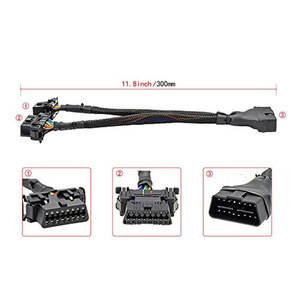 LT012 <span class=keywords><strong>OBD</strong></span> 16pin OBD2 macho a doble hembra Cable de extensión Obd2 Cable de diagnóstico <span class=keywords><strong>OBD</strong></span> cable divisor extensión de herramientas de diagnóstico - Product Image 3