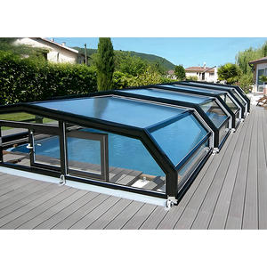 Cubierta de Piscina de <span class=keywords><strong>Policarbonato</strong></span> de Diseño Personalizado, Techo Corredizo Retráctil, Eficiente Energéticamente, Cubierta de Techo Corredizo de Vidrio Motorizada <span class=keywords><strong>para</strong></span> Piscina - Product Image 4