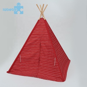 Nhiều Lớn Màu Đỏ Thiết Kế Mới Vải Gỗ Trẻ Em Chơi Trẻ Em Lều Teepee - Product Image 3