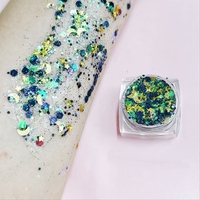 Cosmétiques en vrac écologiques de marque privée personnalisée, paillettes pour animaux de compagnie, polyester, couleurs mélangées, hexagones, décorations de Noël