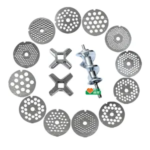 Layo Manual Meat Mincer Part Meta Grinder Spare Parts of Stainless Steel Cutting Hole Plate Screw Blade Knife Kitchen Accessory