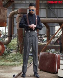 Pantalon pour homme en toile droite gris mousse sel et poivre personnalisé avec braguette boutonnée pour l'été - Product Image 3