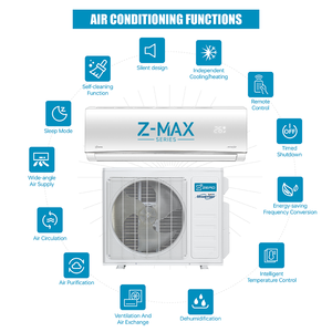 ZERO <b>Mini</b> Split Smart <b>Air</b> <b>Conditioner</b> App-Control R32 Energy Saving Hotel Household Use 500-750 Sq. Ft Star Certified High Effic - Product Image 4