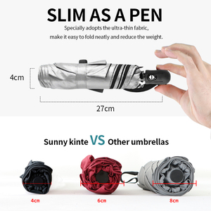 19*6k Super Light 3-Fold Folding <b>Umbrella</b> Pocket Size Small <b>Umbrella</b> for Ladies with Sun Protection for Handbag - Product Image 6